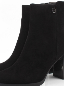 04-M3-9145 BLACK Ботильоны зимние женские (натуральная замша, натуральный мех)