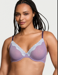 Tease Lace-Trim Unlined Demi Bra