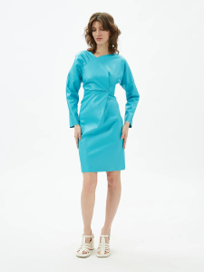 Платье из экокожи с асимметрией