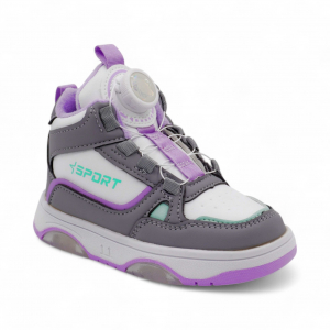 LED-Ботинки В7776-17 сер/бел