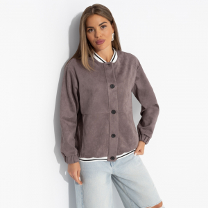 Бомбер из мягкой замши, Любуйся мной (коричневый)