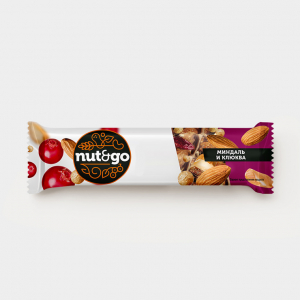 «Nut&Go», батончик «Миндаль и клюква», 36 г (упаковка 18 шт)