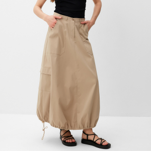 Юбка миди женская баллон MINAKU: Safari, бежевая, размер 48