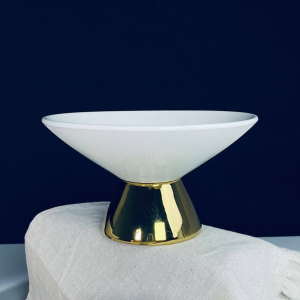 163-010 Конфетница 18х10см на ножке MULTICOLOR в под.уп.(х18)Фарфор