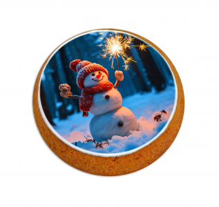 Пряник, НГ. СНЕГОВИК В ШАПКЕ, с яблочной начинкой, 60 г., TM Prod.Art