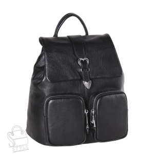 Рюкзак женский кожаный 18369 black Polina&Eiterou