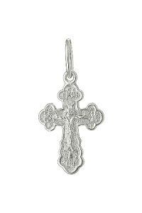 Крест из серебра литье белый