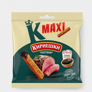 «Кириешки Maxi», сухарики со вкусом «Ростбиф» и с соусом терияки «Calve», 75 г