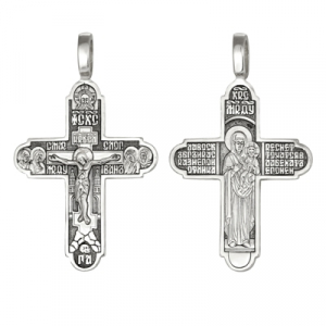 Крест из серебра литье частичное чернение
