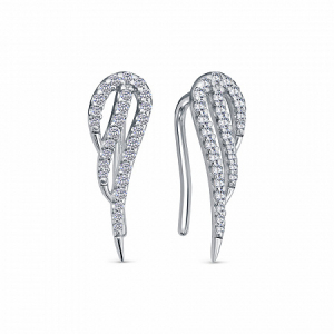 Зажимы с фианитом родированные серебро 925*