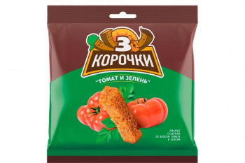 «3 Корочки», сухарики со вкусом томата и зелени, 100 г