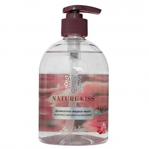 Деликатное жидкое мыло Naturе Kiss увлажнение  экстракт  молочка миндаля,кашемира,сорбитол  Liv Delano