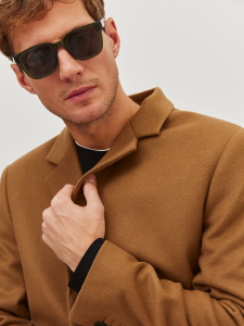 Прямое классическое пальто из шерсти и кашемира