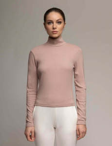 WHITE LABEL ESSENTIAL MOCK NECK RIB TOP
