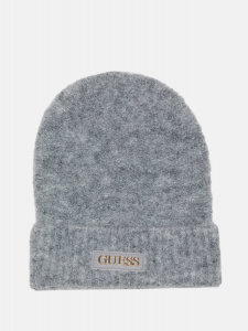 faux-leather logo patch beanie