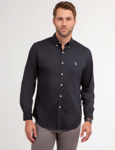 SOLID STRETCH POPLIN LONG SLEEVE SHIRT