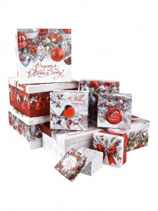 Набор подарочных коробок 10 в 1 «Счастливого Нового года», 10?10?6–28?28?15 см