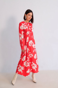 15316 Платье красное с белыми цветами (остаток: 42)