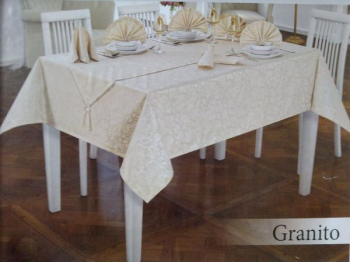 Скатерть EFOR GRANITO 160*220  8 салф ранер (капучино)