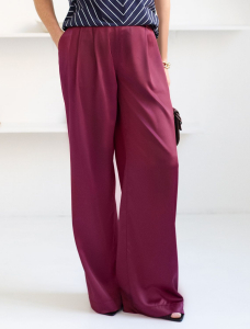 Брюки палаццо широкие из струящегося сатина