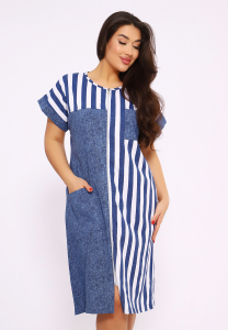 521 Халат на молнии - Полоска