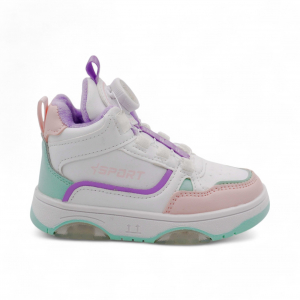 LED-Ботинки В7776-13 бело розовые