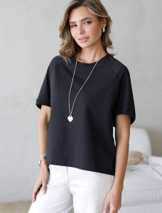 Футболка из тонкого премиального футера с эластаном