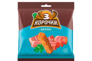 «3 Корочки», сухарики со вкусом бекона, 100 г