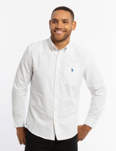 DOT PRINT LONG SLEEVE OXFORD SHIRT