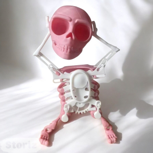 Танцующий Скелет, розово-белый, 17см