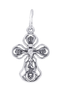 Крест из серебра литье частичное чернение