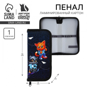 Пенал школьный 1 секция 90?190 лам.карт ПО-03 «Зверята»