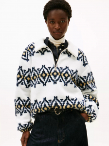Fair Isle Print Teddy Fleece Sweatshirt