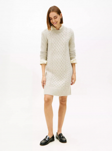 Shimmer Cable Knit Sweater Dress
