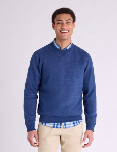 SOLID PEACHED FLEECE CREW NECK PULLOVER