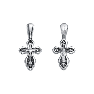 Крест (Б.М.Валаамская) из серебра литье частичное чернение