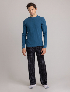 PLAID LUXE FLEECE PANTS