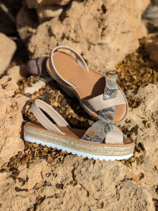 AB. ZAPATOS CRUZ/YUTE · beig Serpiente