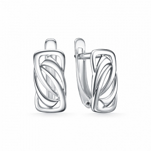 Серьги родированные серебро 925*