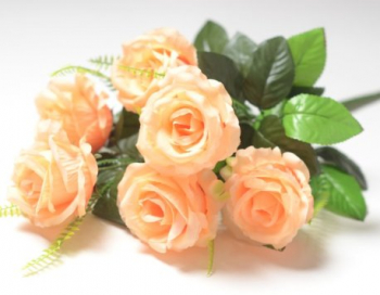 Искусственные цветы, Ветка в букете бутон роз 6 голов (1010237)