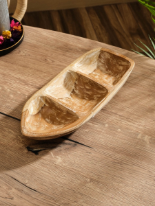 Менажница «Лодочка», дерево Джати, 30?13?5 см, коричневая