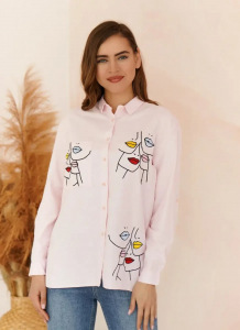 Женская рубашка с вышивкой губы First Way