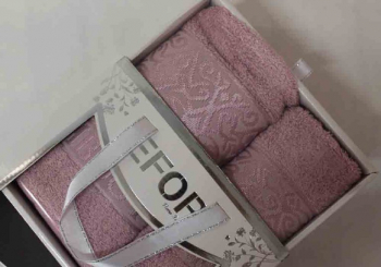 Набор полотенец EFOR PREMIUM  (2 шт) бамбук (50*90/70*140) сух. роза