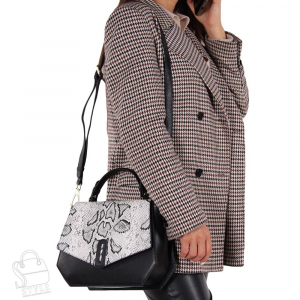 Сумка женская кожаная 56-96493G white-black Vitelli Grassi/30(дефект)