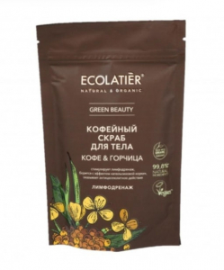 Ecolatier GREEN BEAUTY Скраб д/тела Кофейный Лимфодренаж Кофе&Горчица 150гр пакет