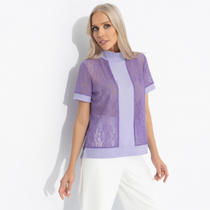 Футболка комбинированная, Фирменное приветствие (сиреневый)