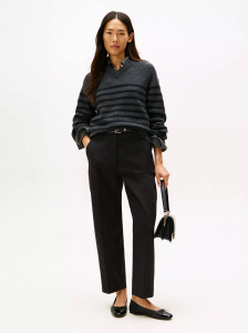 Stretch-Gabardine Barrel-Leg Ankle Pant