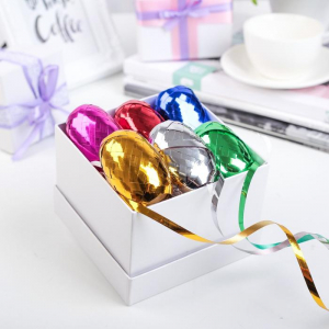 Лента упаковочная металлизированная, ассорти, набор 6 шт., 0.5 см ? 10 м