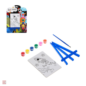 Набор для раскрашивания, картинка на подставке, краски и кисть в комплекте, картон, блистер