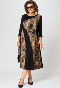 Платье EVA GRANT 7220К чёрно-бежевый